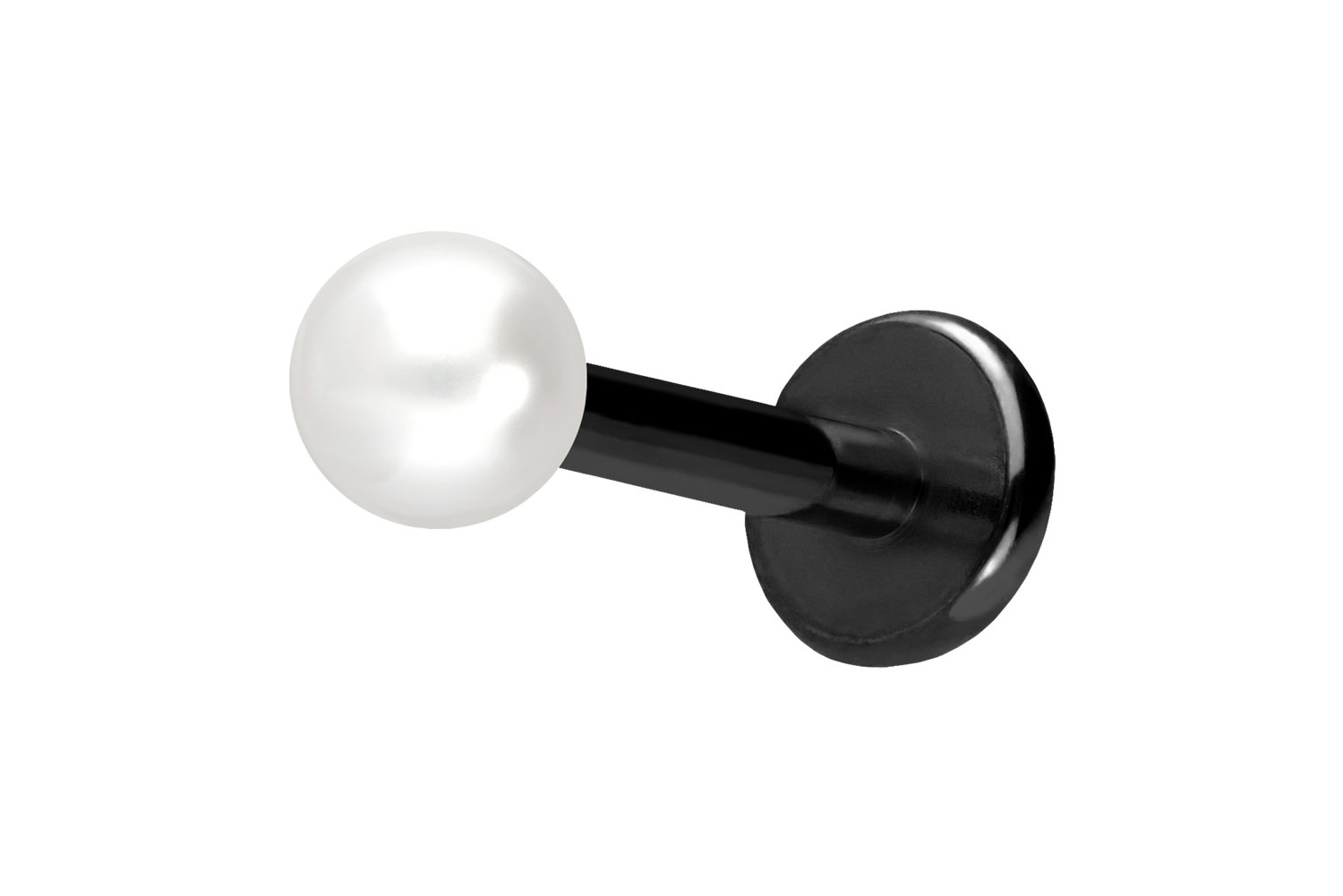 Titan Labret Piercing mit Push Fit SYNTHETISCHE PERLE